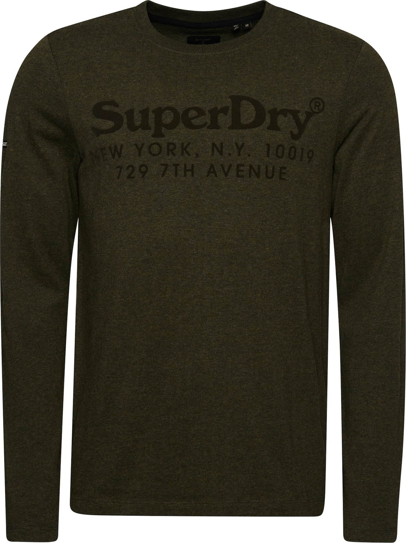 Superdry Tričko khaki / černá / bílá