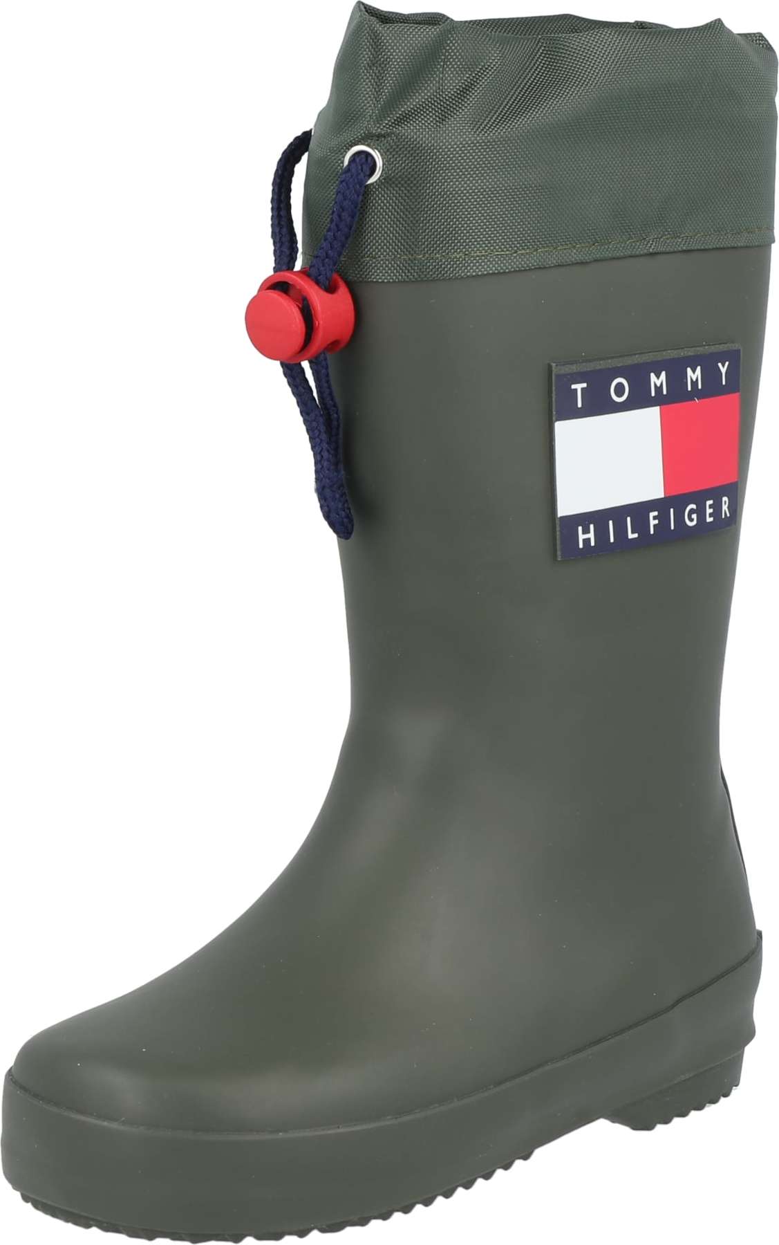 TOMMY HILFIGER Gumové holínky námořnická modř / khaki / červená / bílá