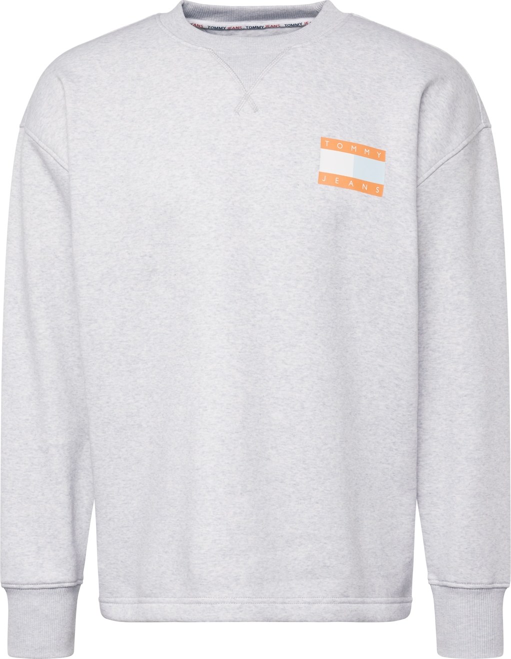 TOMMY HILFIGER Mikina námořnická modř / světle šedá / oranžová / bílá