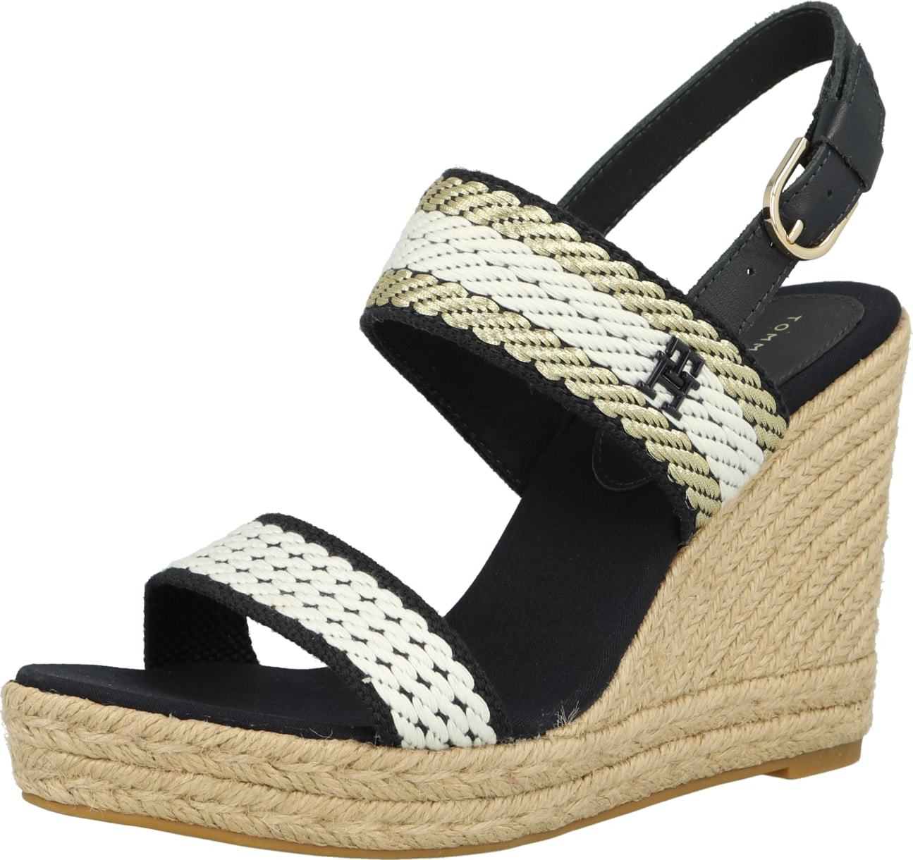 TOMMY HILFIGER Sandály béžová / modrá / bílá