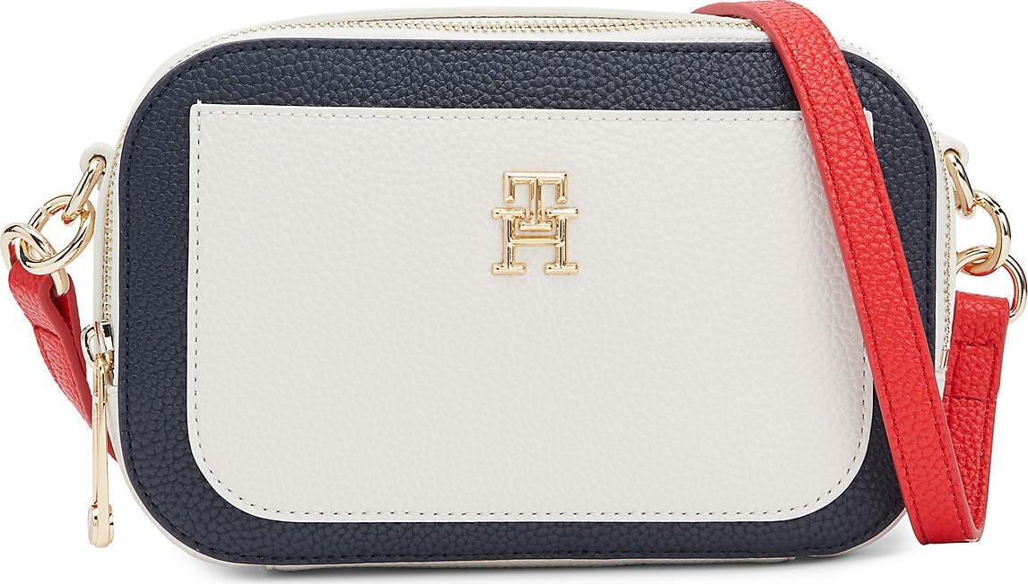 TOMMY HILFIGER Taška přes rameno marine modrá / zlatá / ohnivá červená / bílá