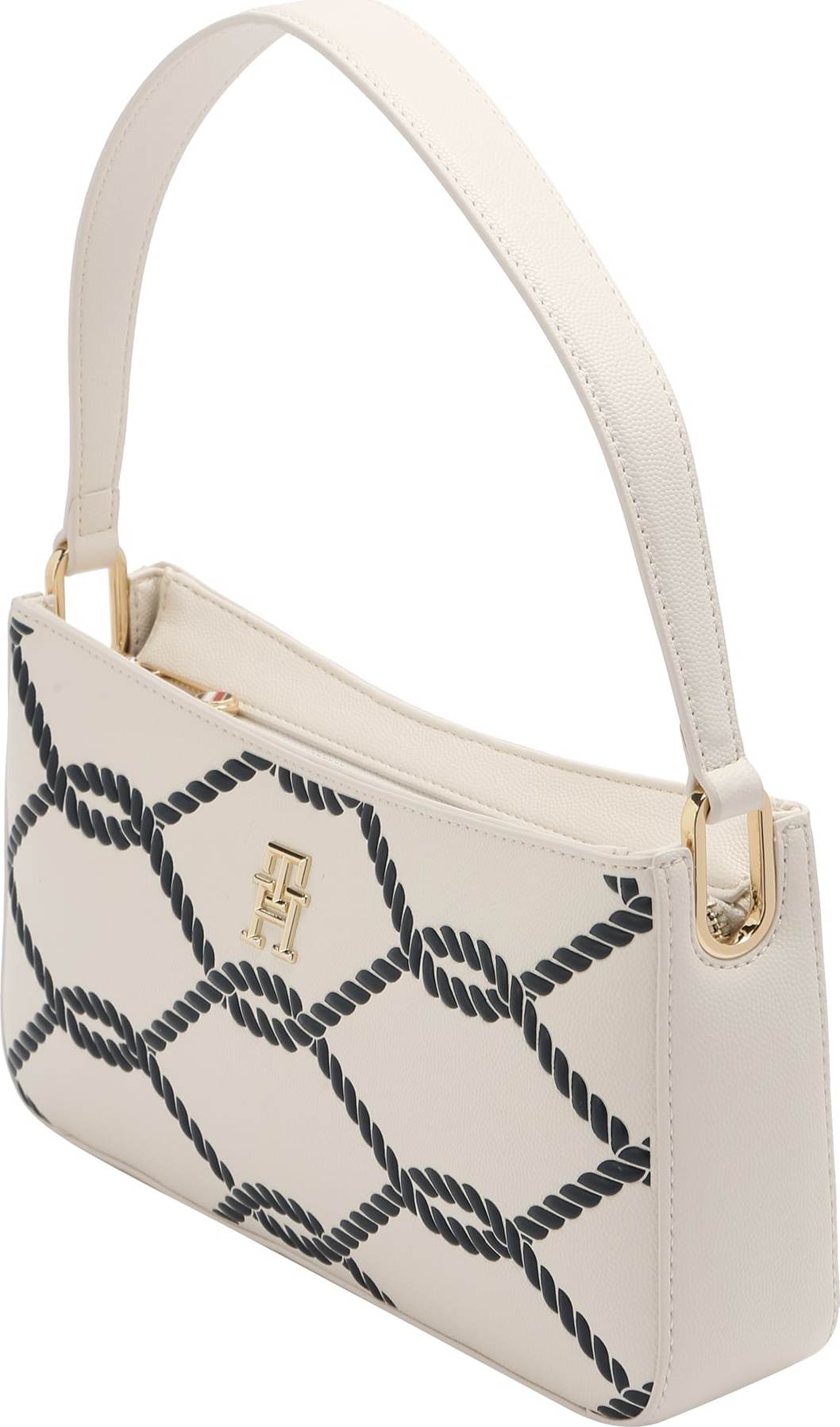 TOMMY HILFIGER Taška přes rameno zlatá / černá / offwhite