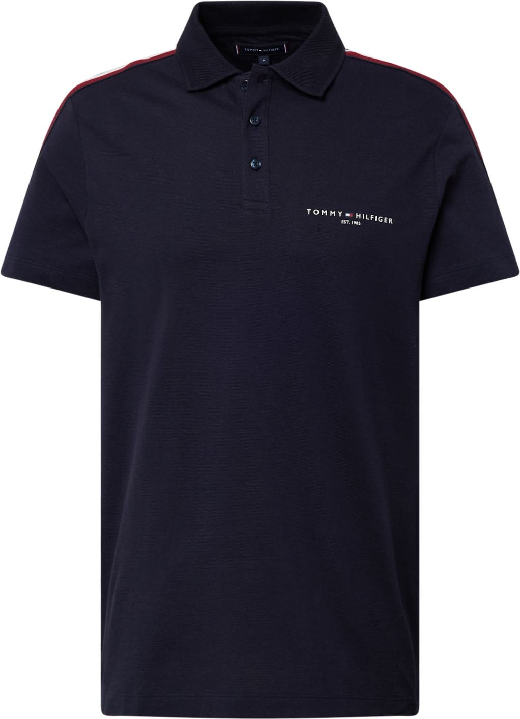 TOMMY HILFIGER Tričko námořnická modř / červená třešeň / bílá