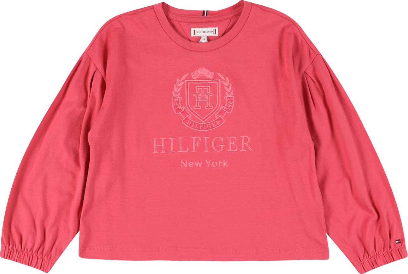 TOMMY HILFIGER Tričko námořnická modř / růže / ohnivá červená / bílá