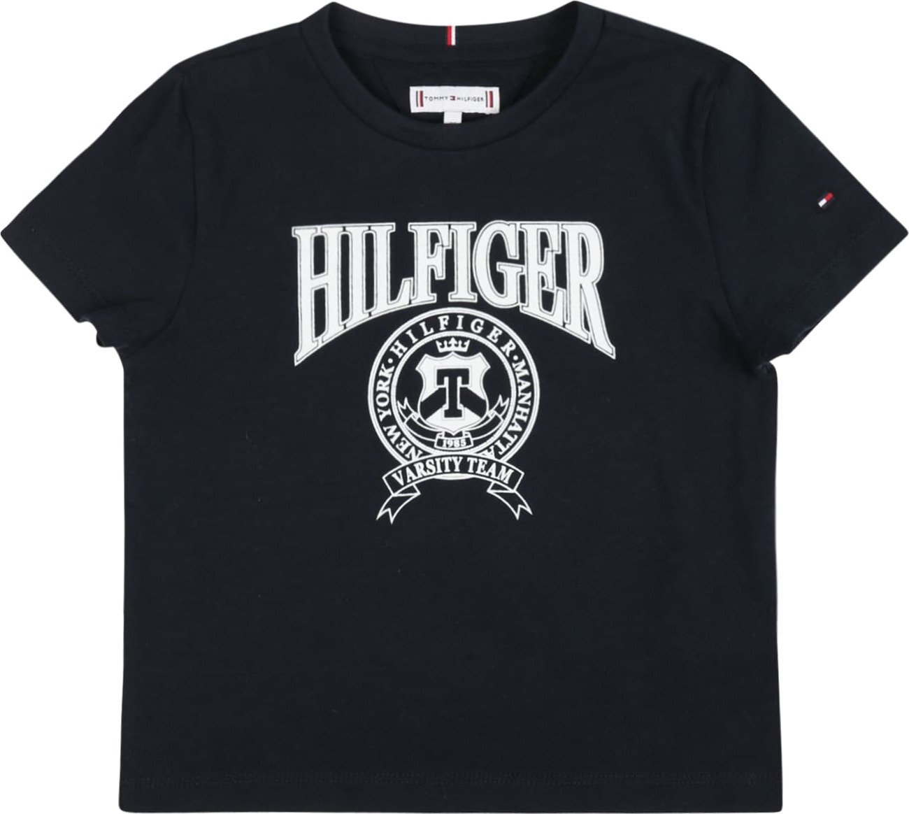 TOMMY HILFIGER Tričko tmavě modrá / bílá