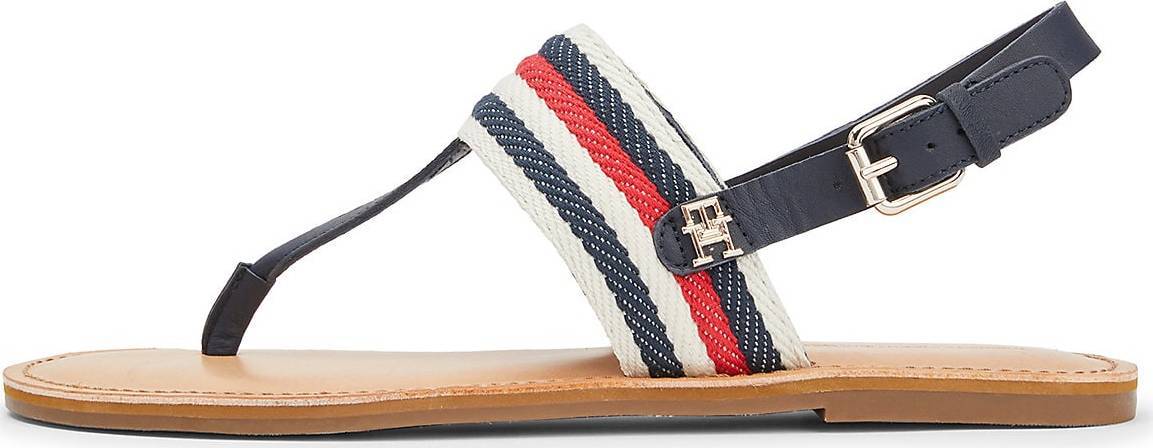 TOMMY HILFIGER Žabky tmavě modrá / červená / bílá