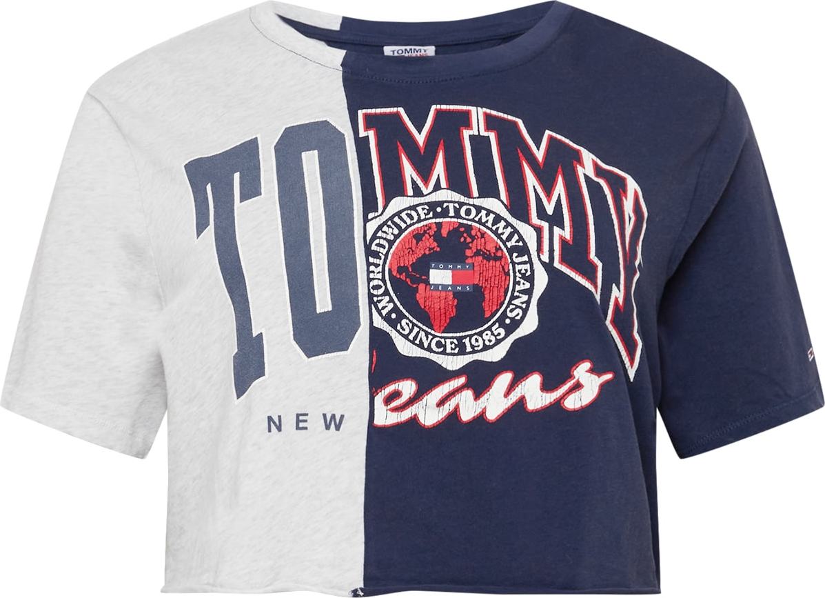 Tommy Jeans Curve Tričko námořnická modř / šedý melír / červená / bílá