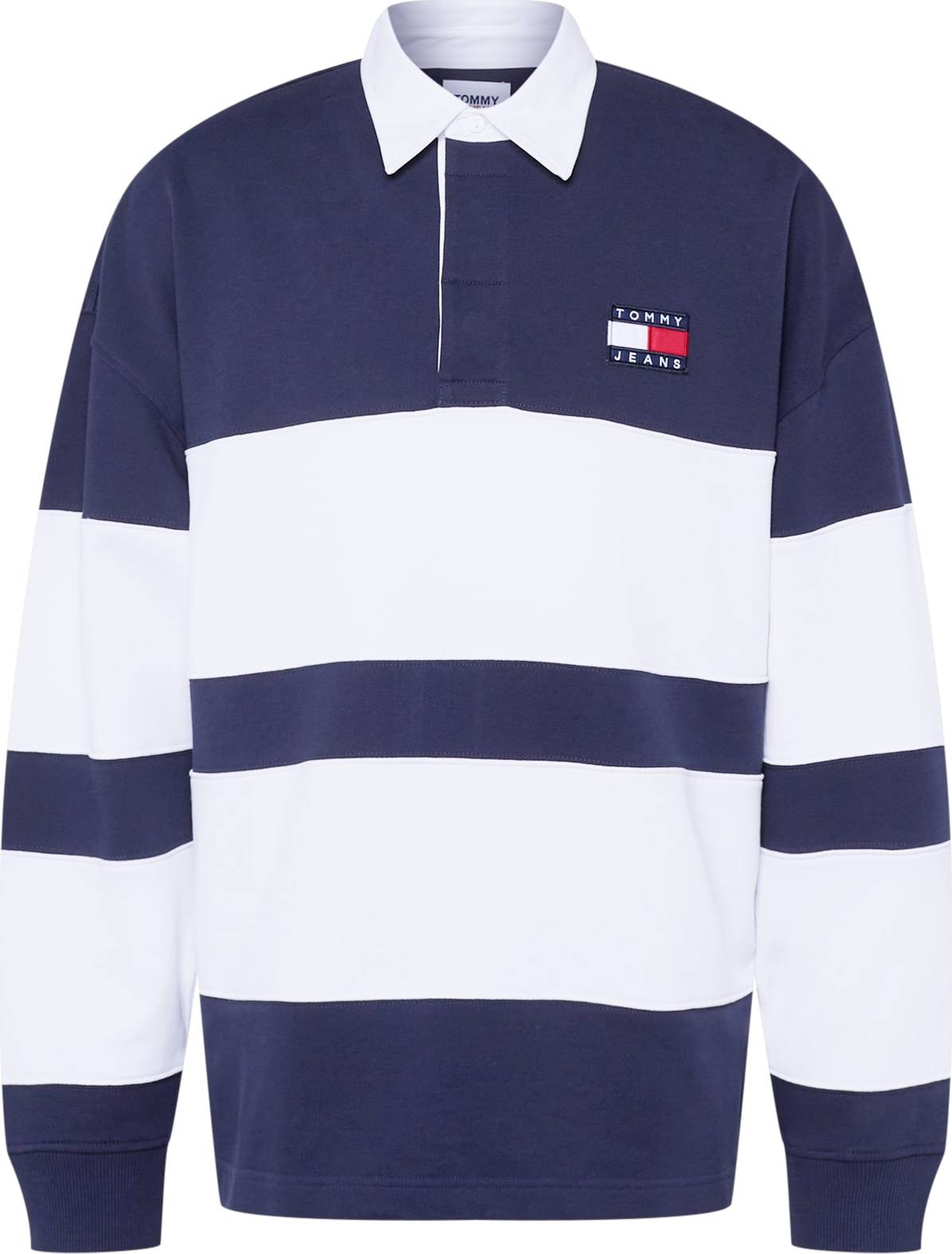 Tommy Jeans Mikina noční modrá / ohnivá červená / bílá