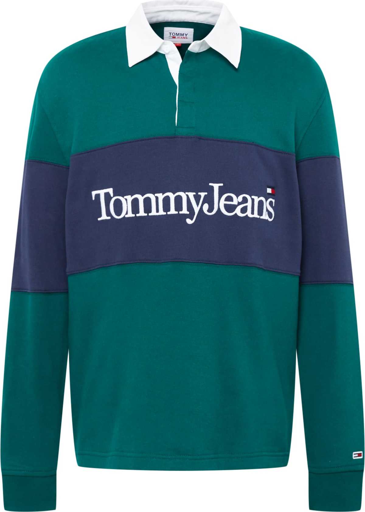 Tommy Jeans Tričko námořnická modř / smaragdová / červená / bílá