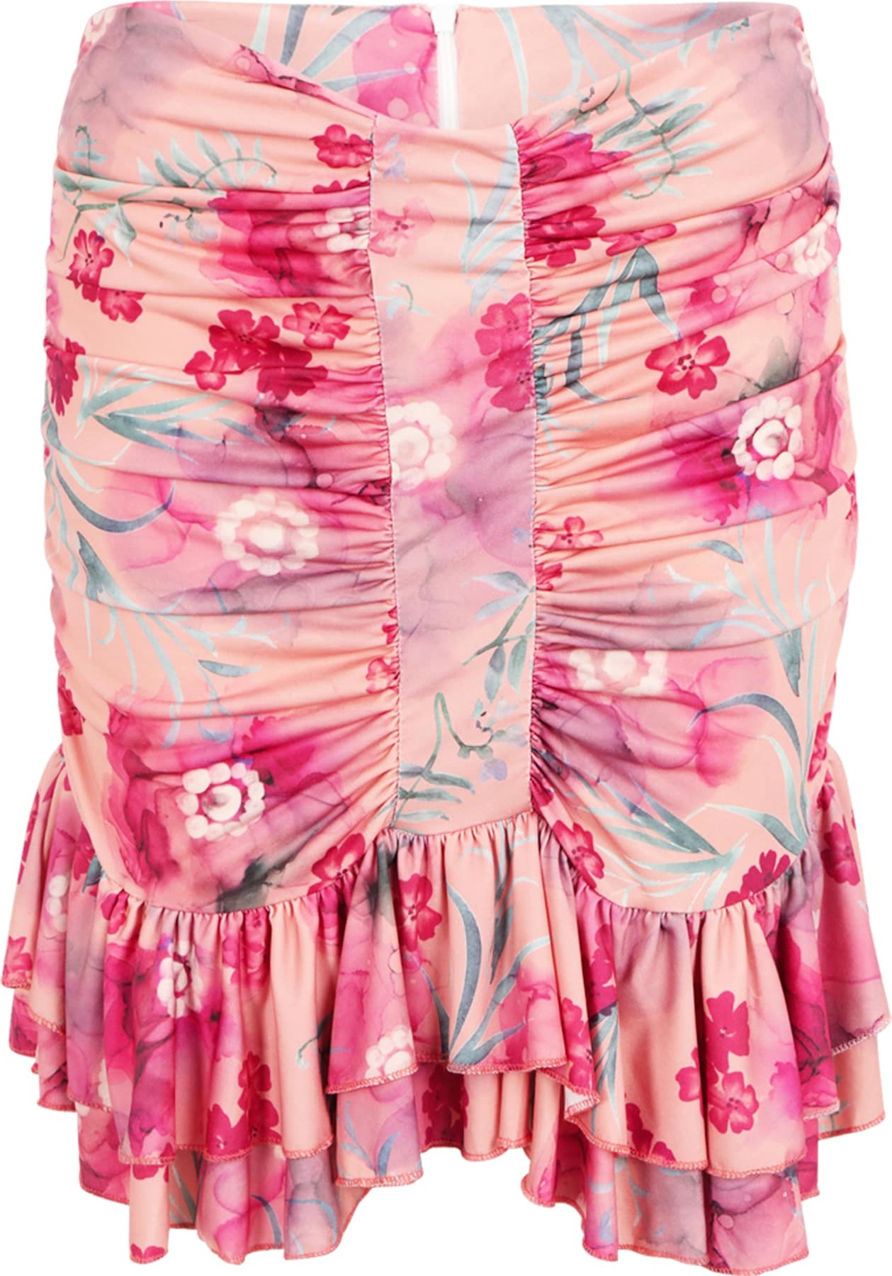 Trendyol Sukně pastelově zelená / pink / růžová / tmavě růžová
