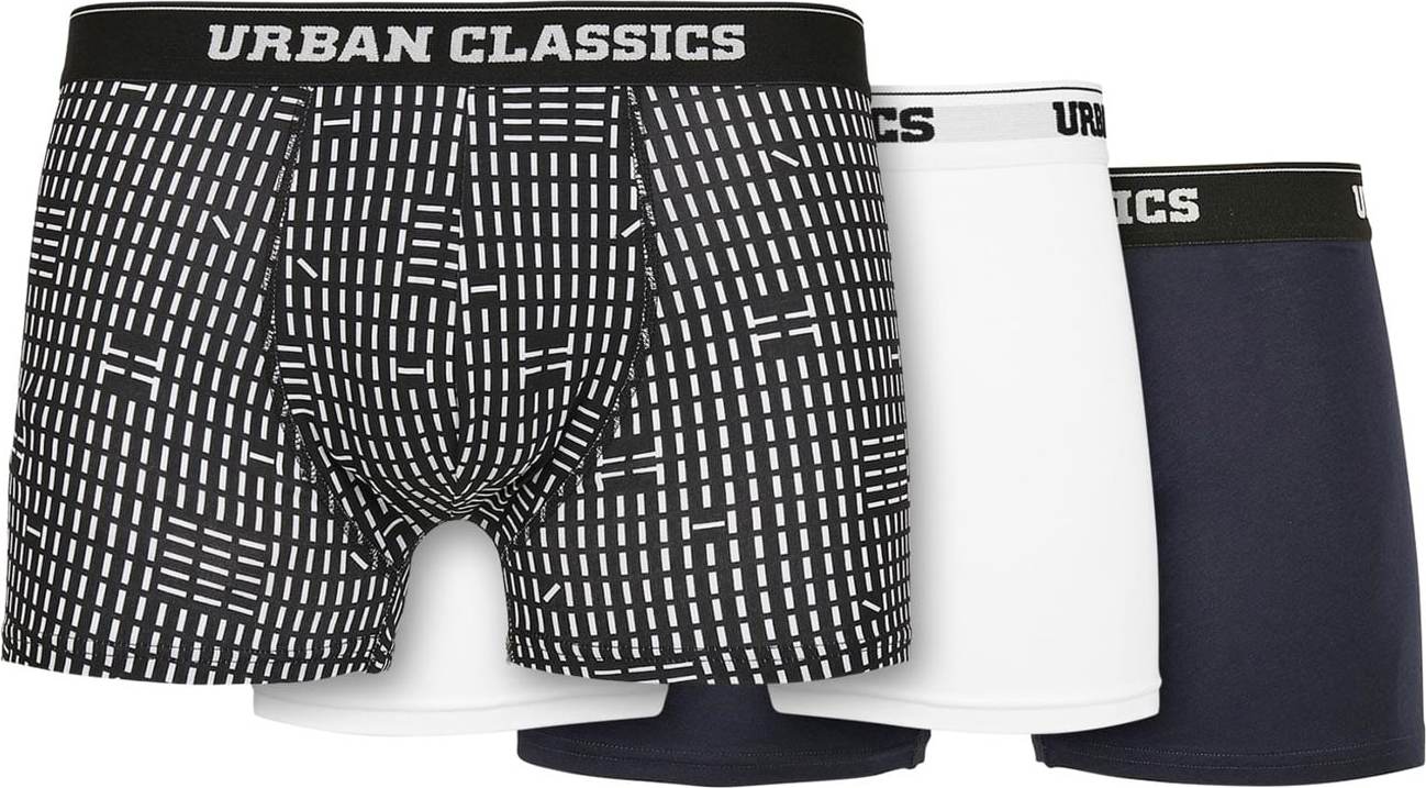 Urban Classics Boxerky námořnická modř / černá / bílá