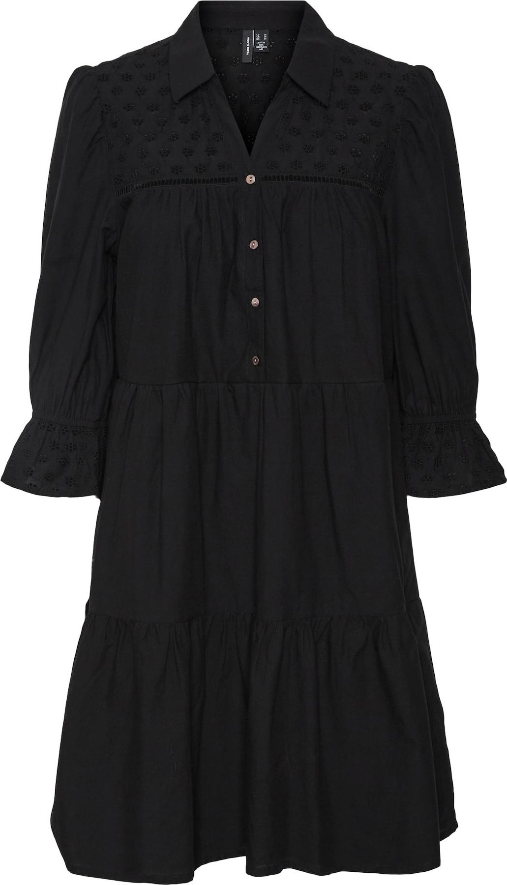 VERO MODA Košilové šaty 'Amina' černá