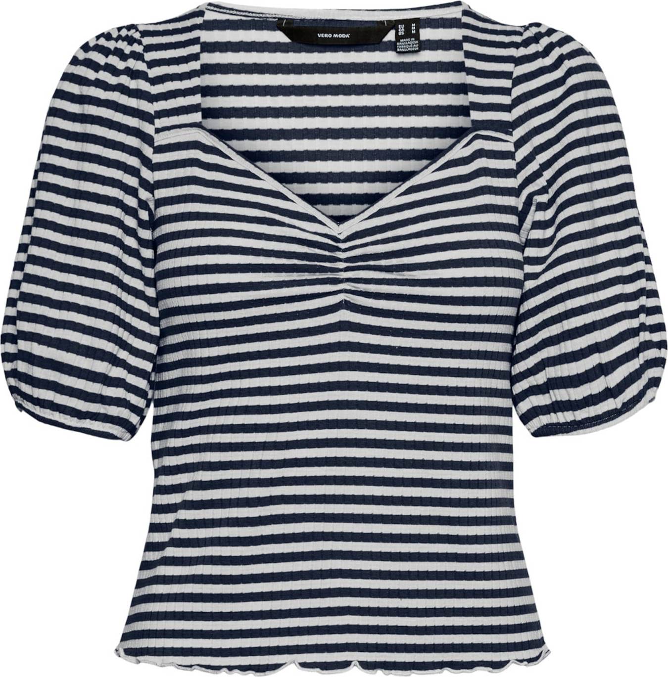 VERO MODA Tričko 'Gabi' noční modrá / bílá
