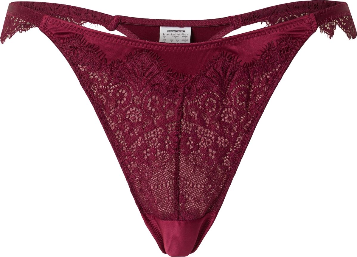 ABOUT YOU x hunkemöller Tanga 'Violet HL' tmavě červená