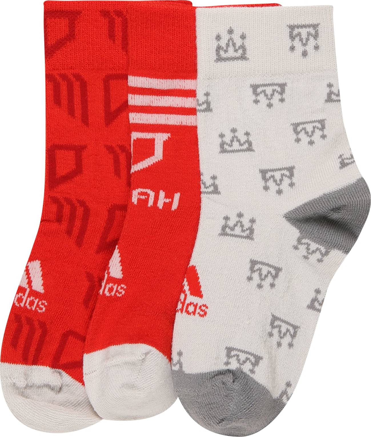 ADIDAS PERFORMANCE Sportovní ponožky 'SALAH' šedá / růžová / červená / offwhite