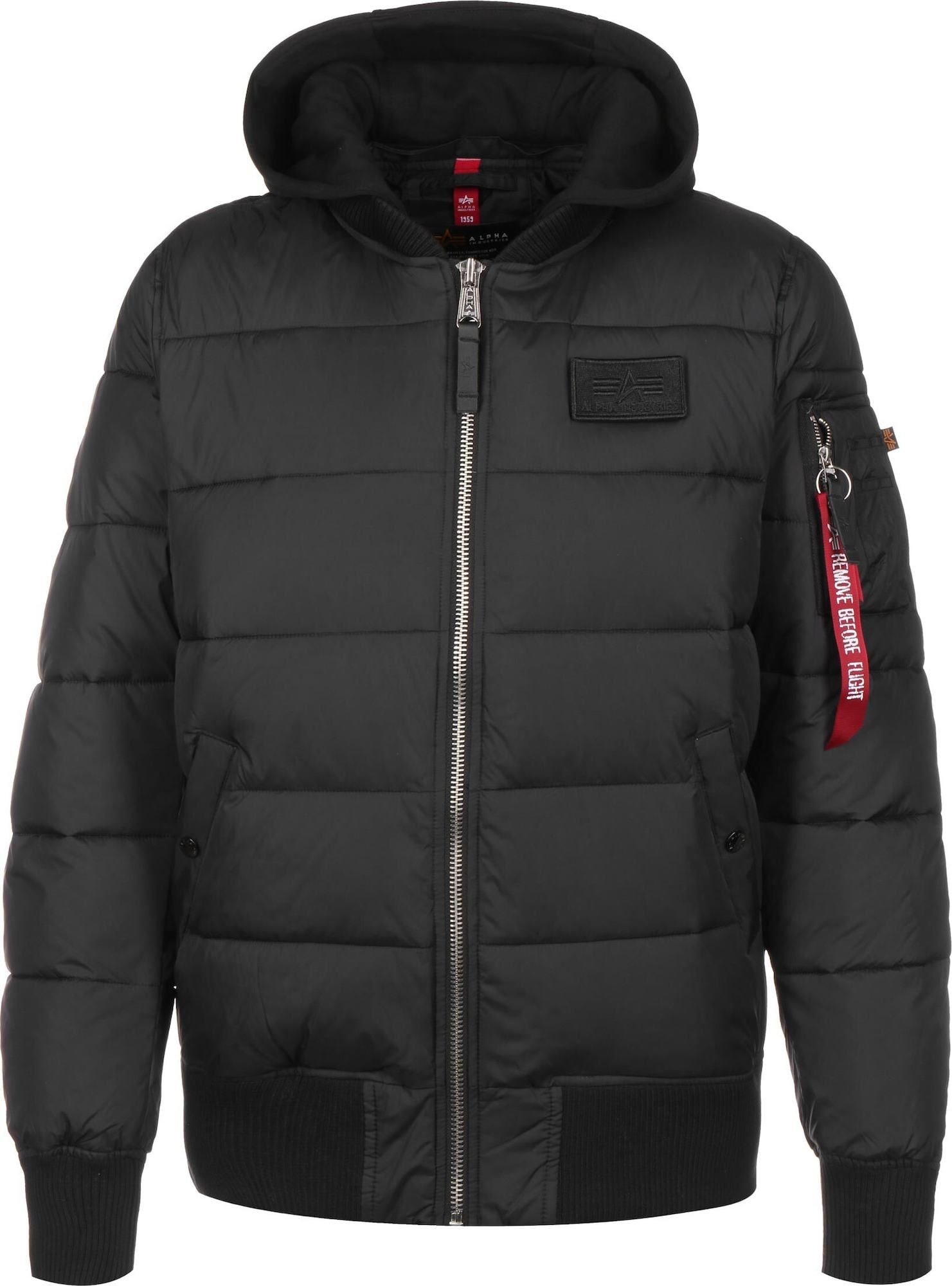 ALPHA INDUSTRIES Zimní bunda černá / bílá