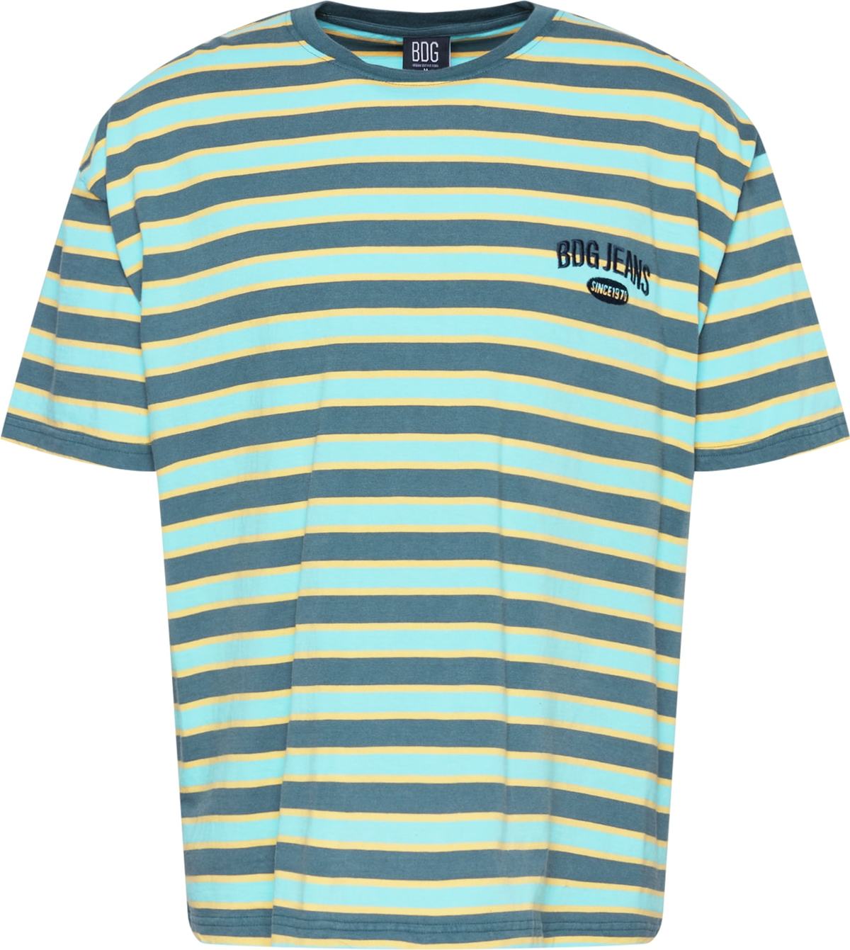 BDG Urban Outfitters Tričko námořnická modř / světle žlutá / smaragdová / mátová