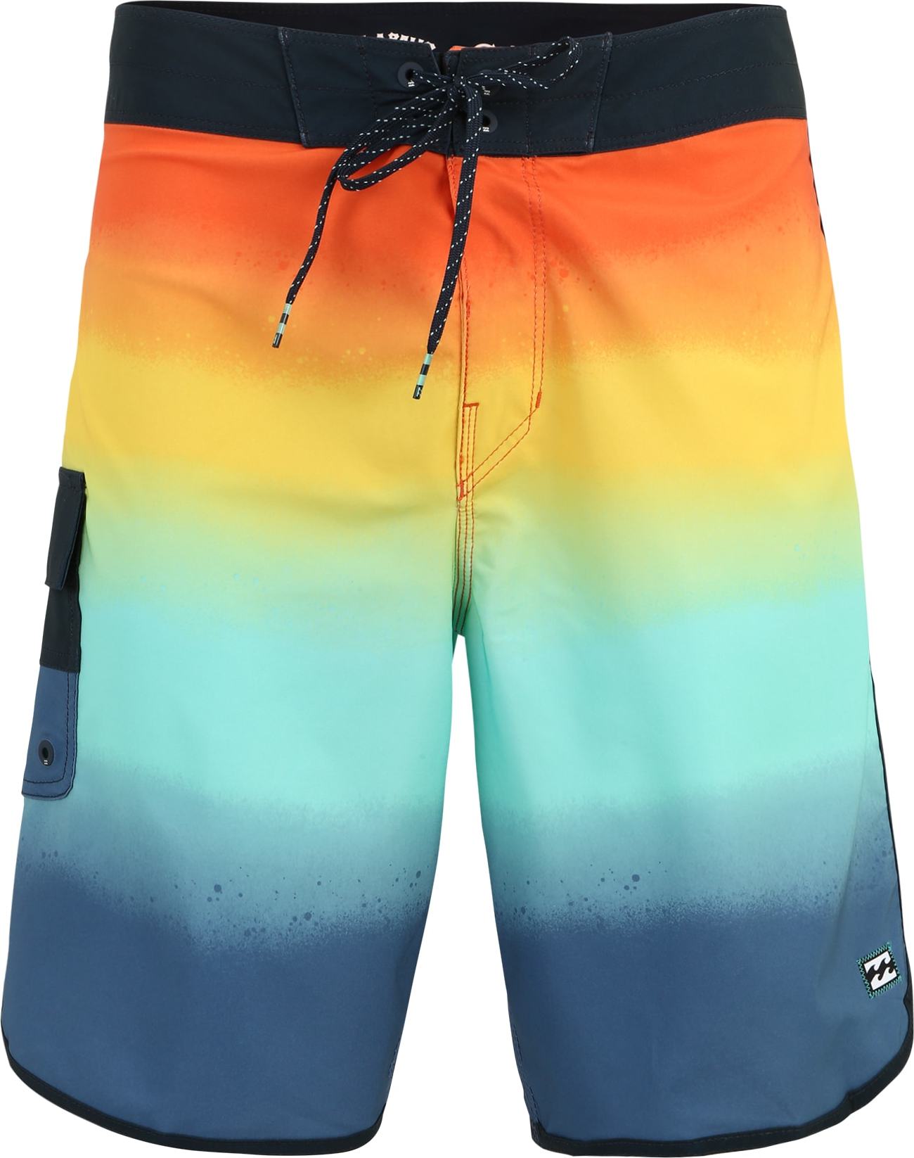 BILLABONG Šortky '73 FADE PRO' tyrkysová / zlatě žlutá / oranžová / černá