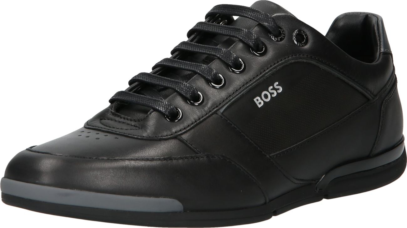 BOSS Black Sportovní šněrovací boty 'Saturn Lowp' černá / bílá