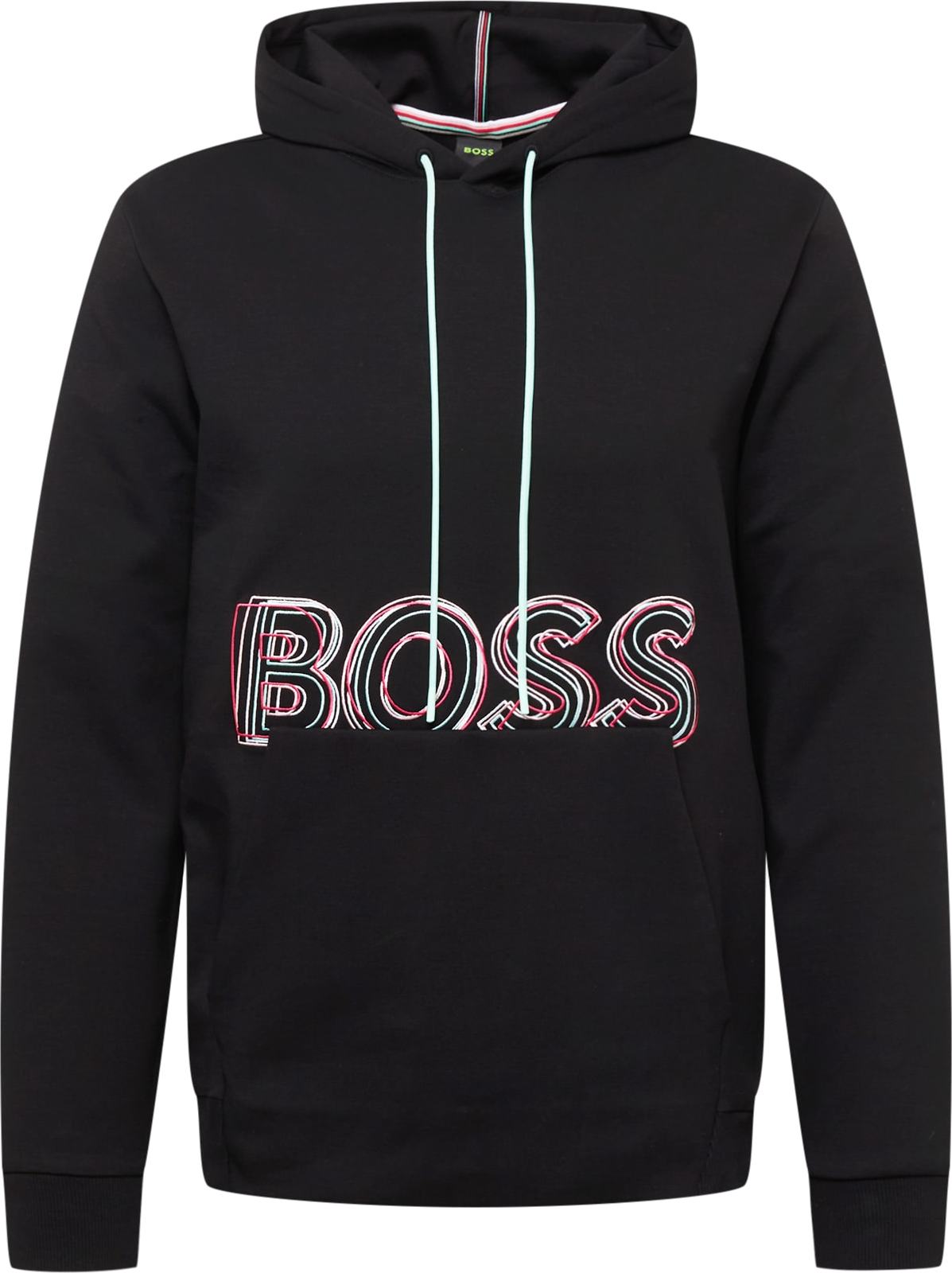 BOSS Green Mikina 'Soody' mátová / pink / černá / bílá