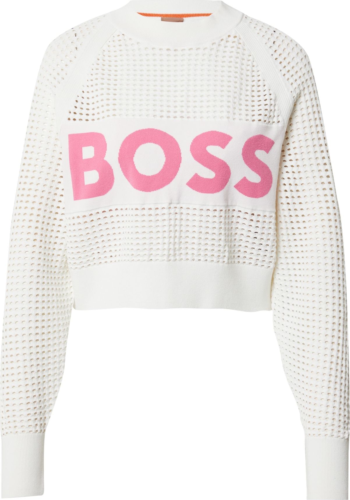 BOSS Orange Svetr svítivě růžová / bílá