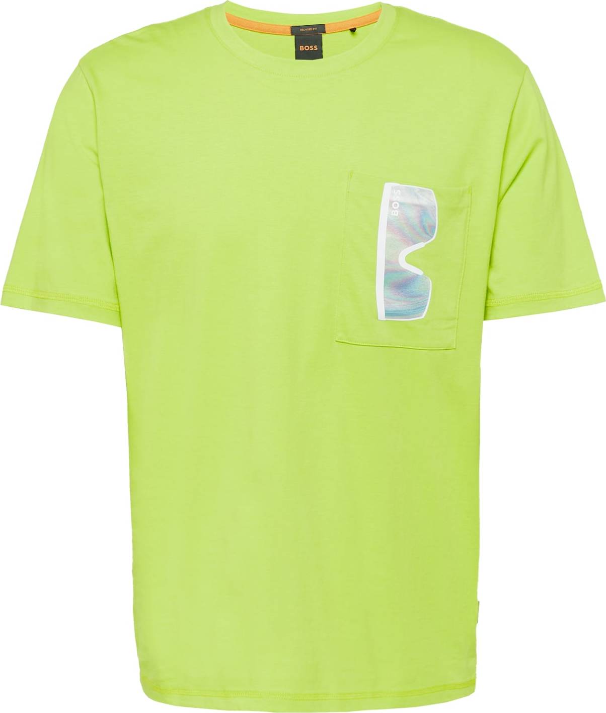 BOSS Orange Tričko 'Vibes' světle zelená / offwhite