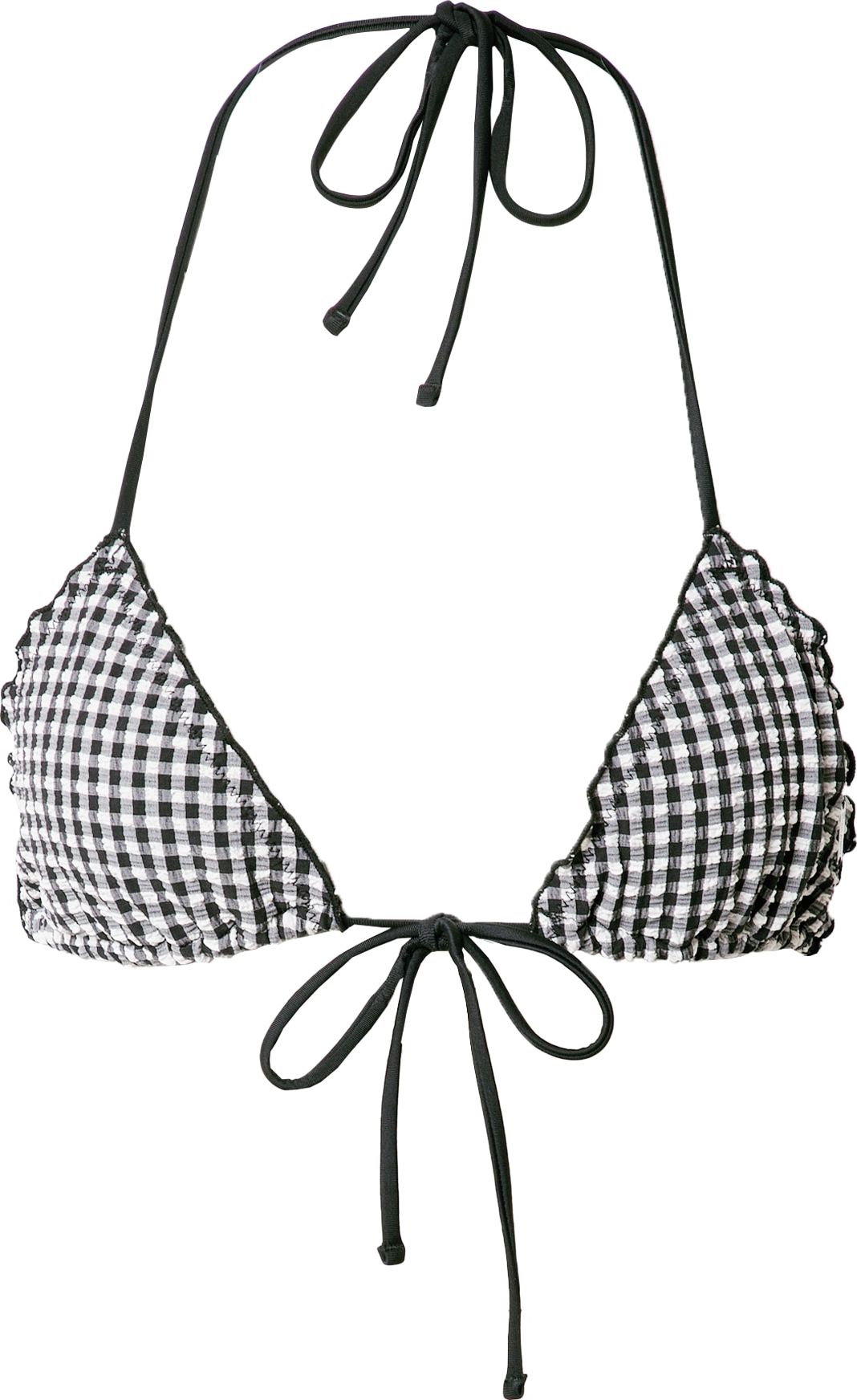 Boux Avenue Horní díl plavek 'GINGHAM' černá / bílá