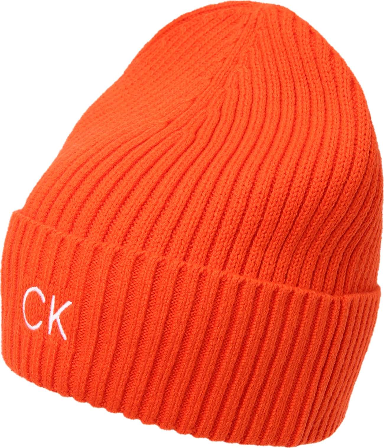 Calvin Klein Čepice svítivě oranžová / bílá