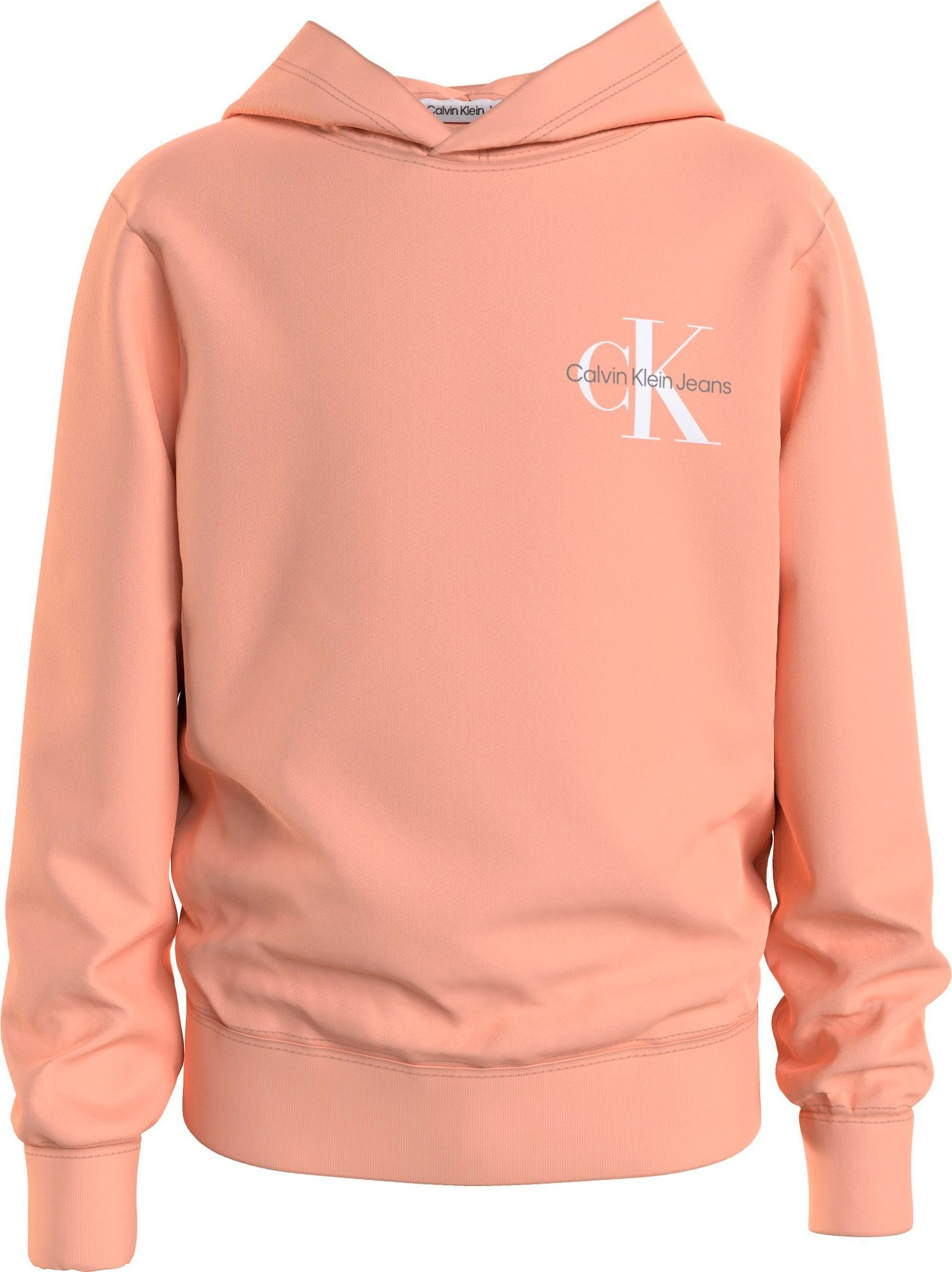 Calvin Klein Jeans Mikina šedá / broskvová / bílá