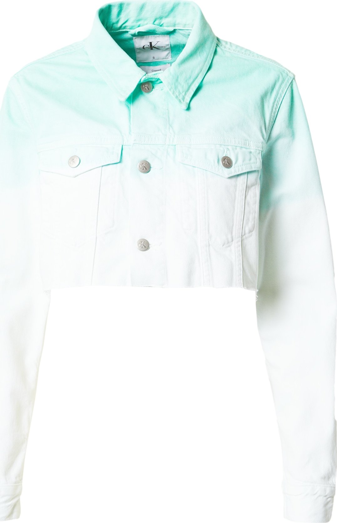 Calvin Klein Jeans Přechodná bunda aqua modrá / černá / barva vaječné skořápky