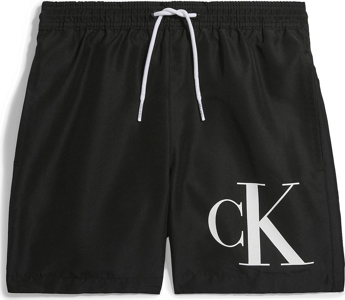 Calvin Klein Swimwear Plavecké šortky černá / bílá