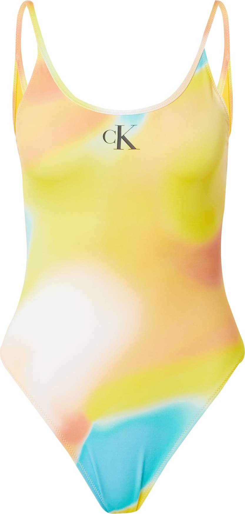 Calvin Klein Swimwear Plavky aqua modrá / žlutá / broskvová / offwhite