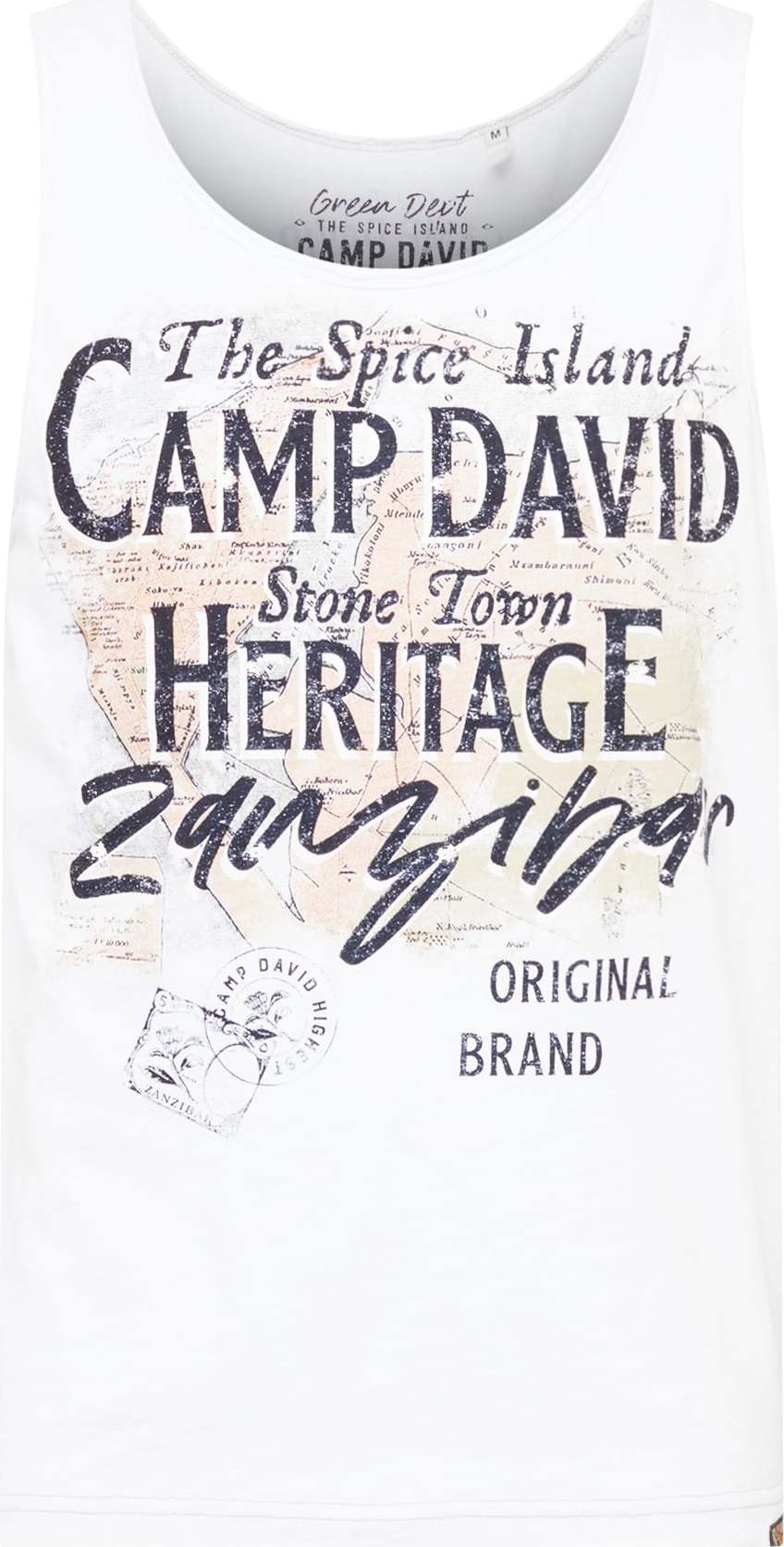 CAMP DAVID Tričko světle hnědá / černá / bílá
