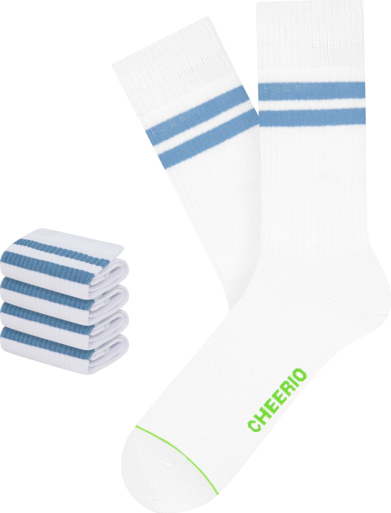 CHEERIO* Sportovní ponožky modrá / zelená / bílá