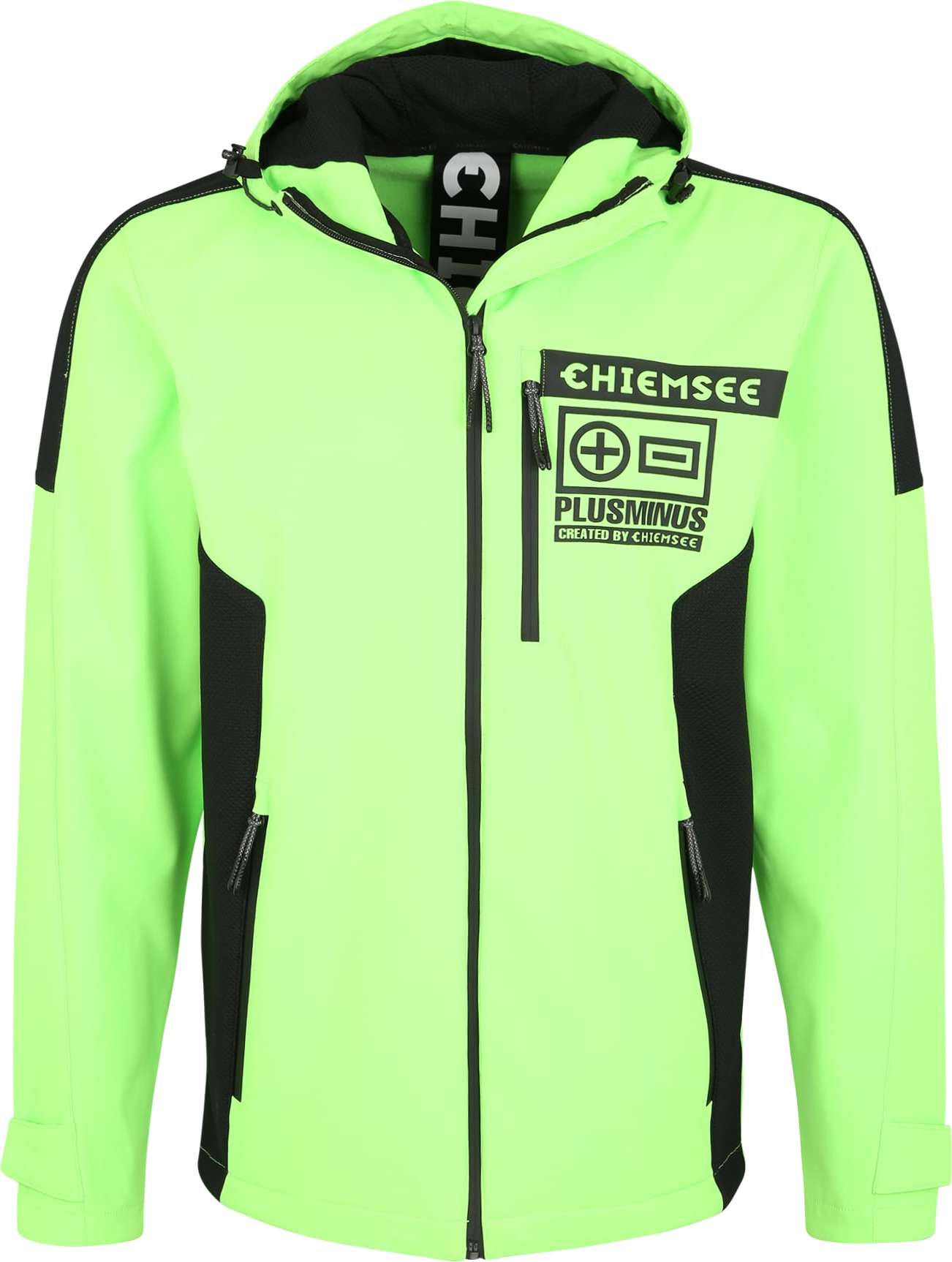 CHIEMSEE Sportovní bunda 'Teton' svítivě zelená / černá