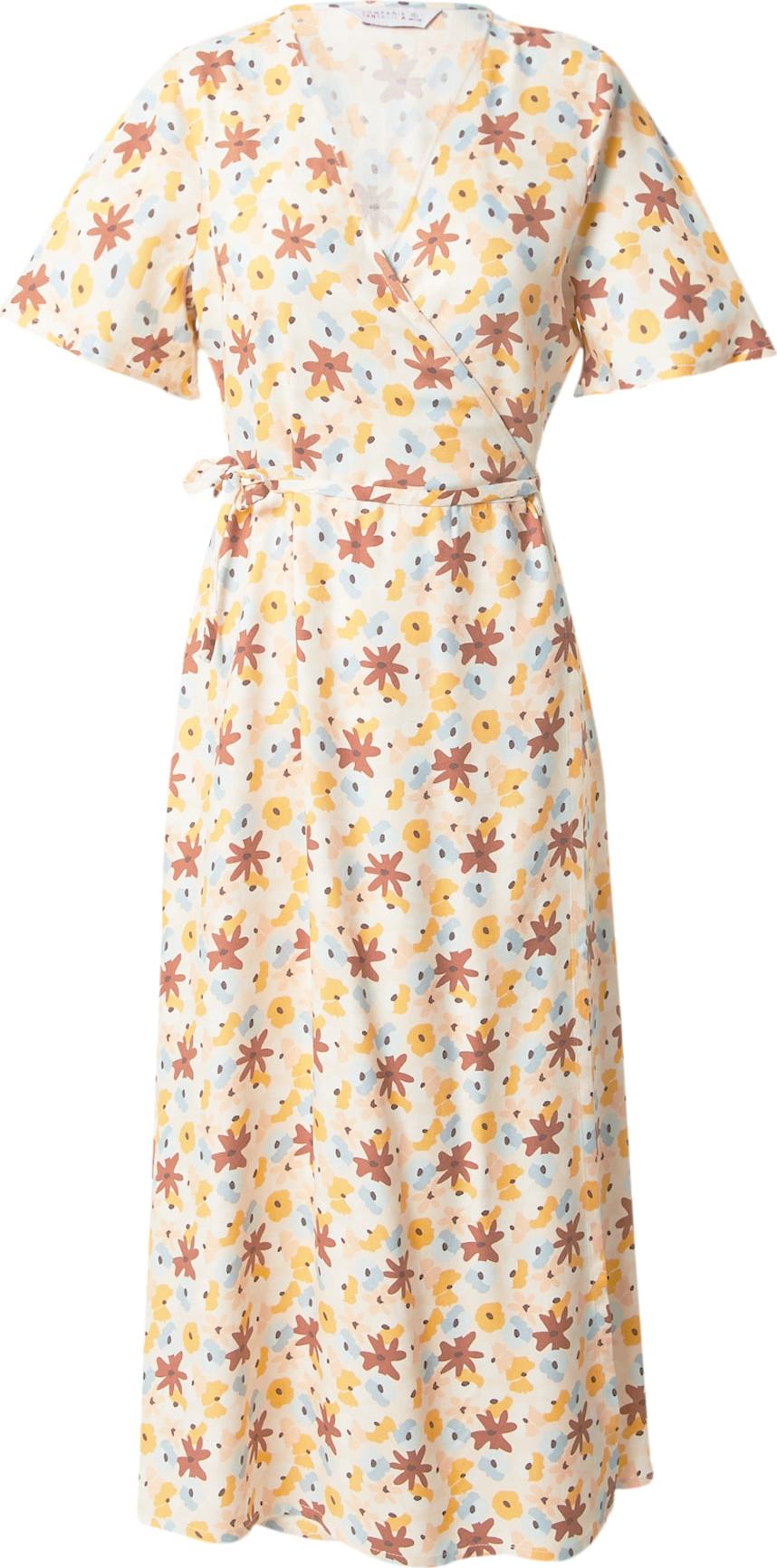 Compania Fantastica Letní šaty světlemodrá / rezavě hnědá / zlatě žlutá / pastelově žlutá