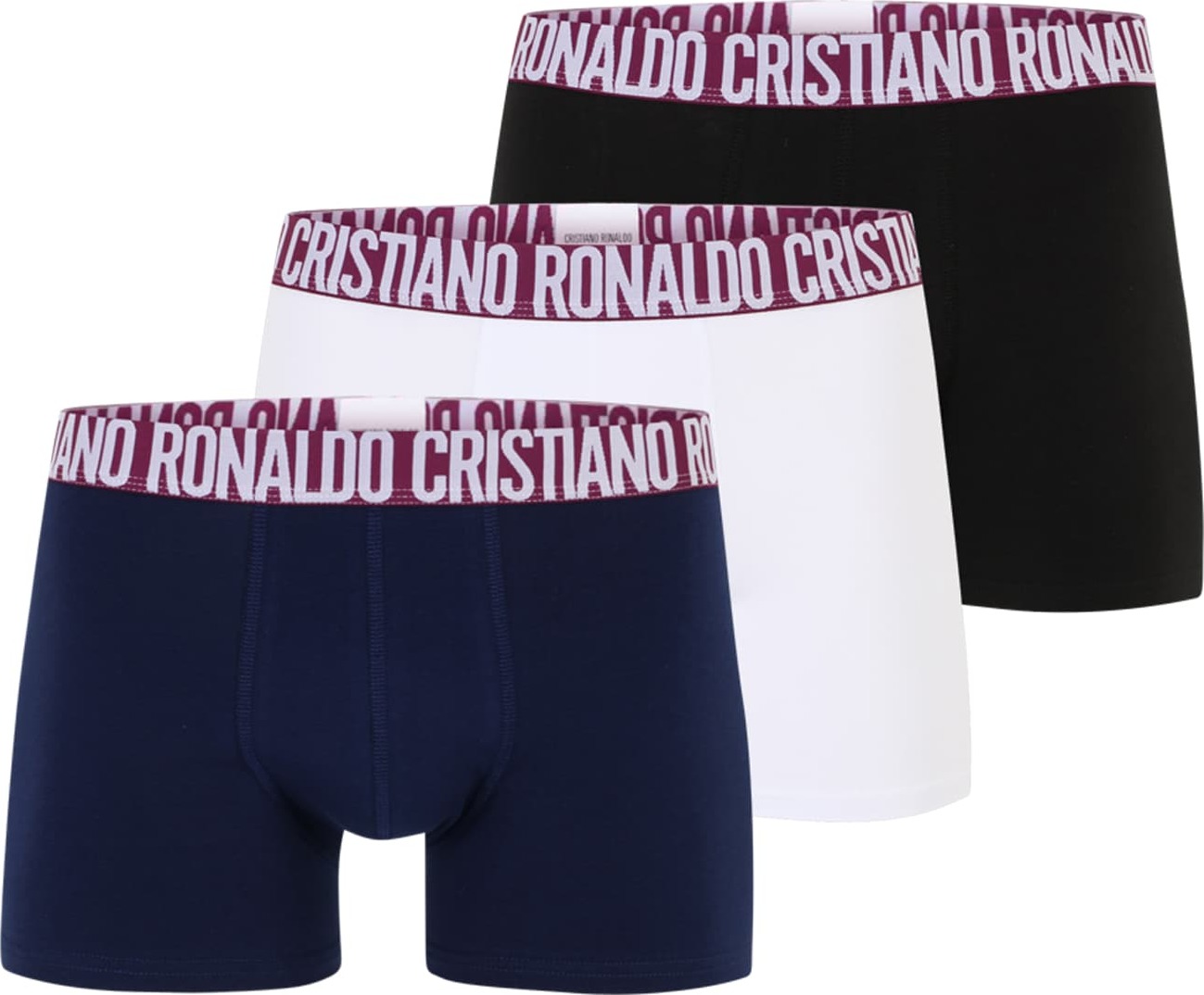 CR7 - Cristiano Ronaldo Boxerky noční modrá / červenofialová / černá / bílá