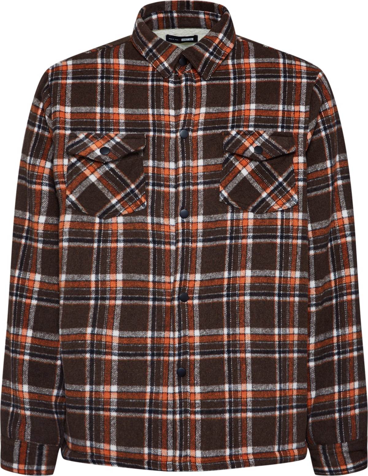 DAN FOX APPAREL Přechodná bunda 'Bela' hnědá / oranžově červená