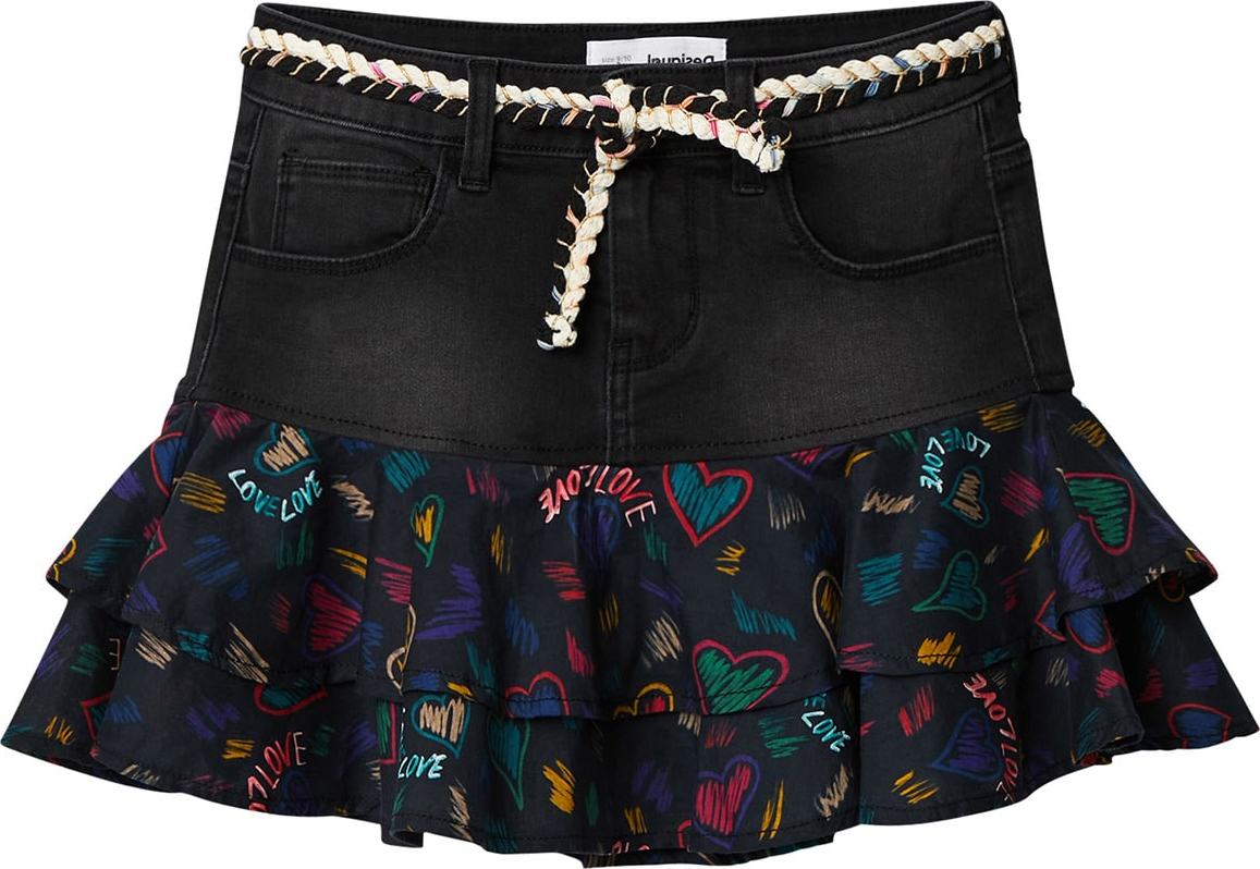 Desigual Sukně mix barev / černá džínovina