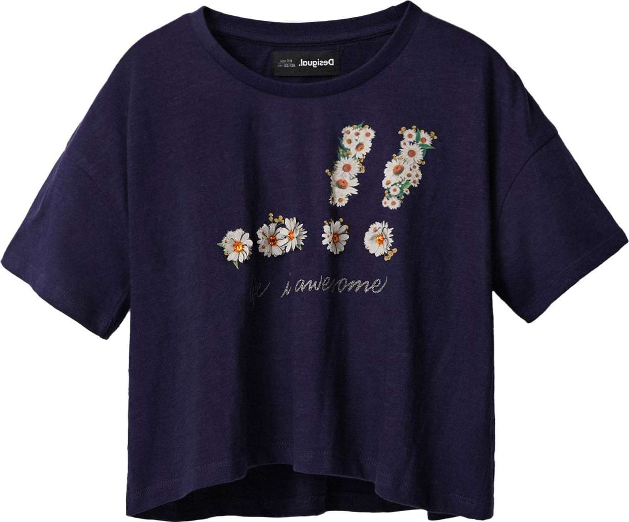Desigual Tričko 'Swanson' námořnická modř / žlutá / šedá / bílá