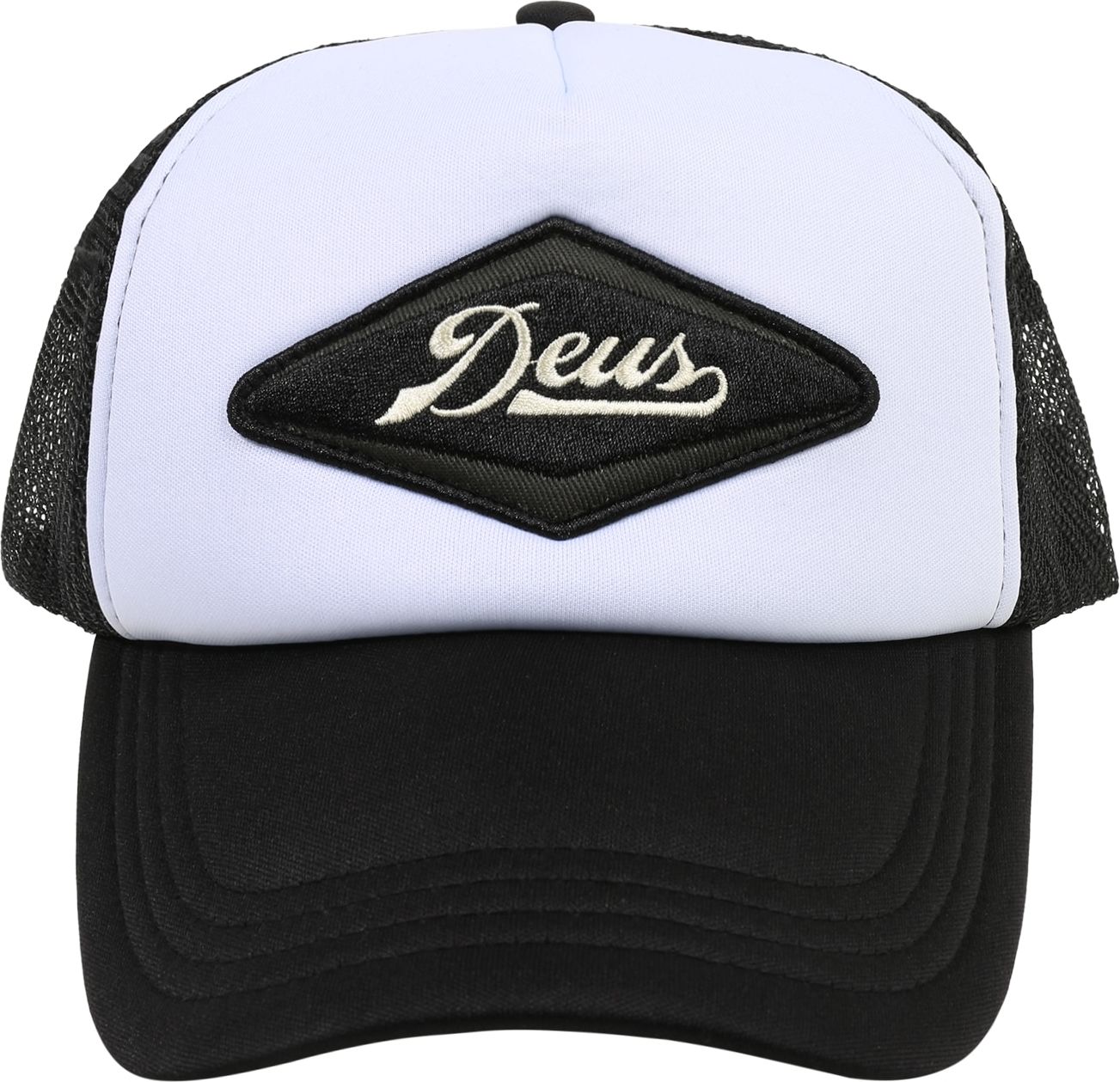 DEUS EX MACHINA Kšiltovka 'Diamond Trucker' černá / bílá