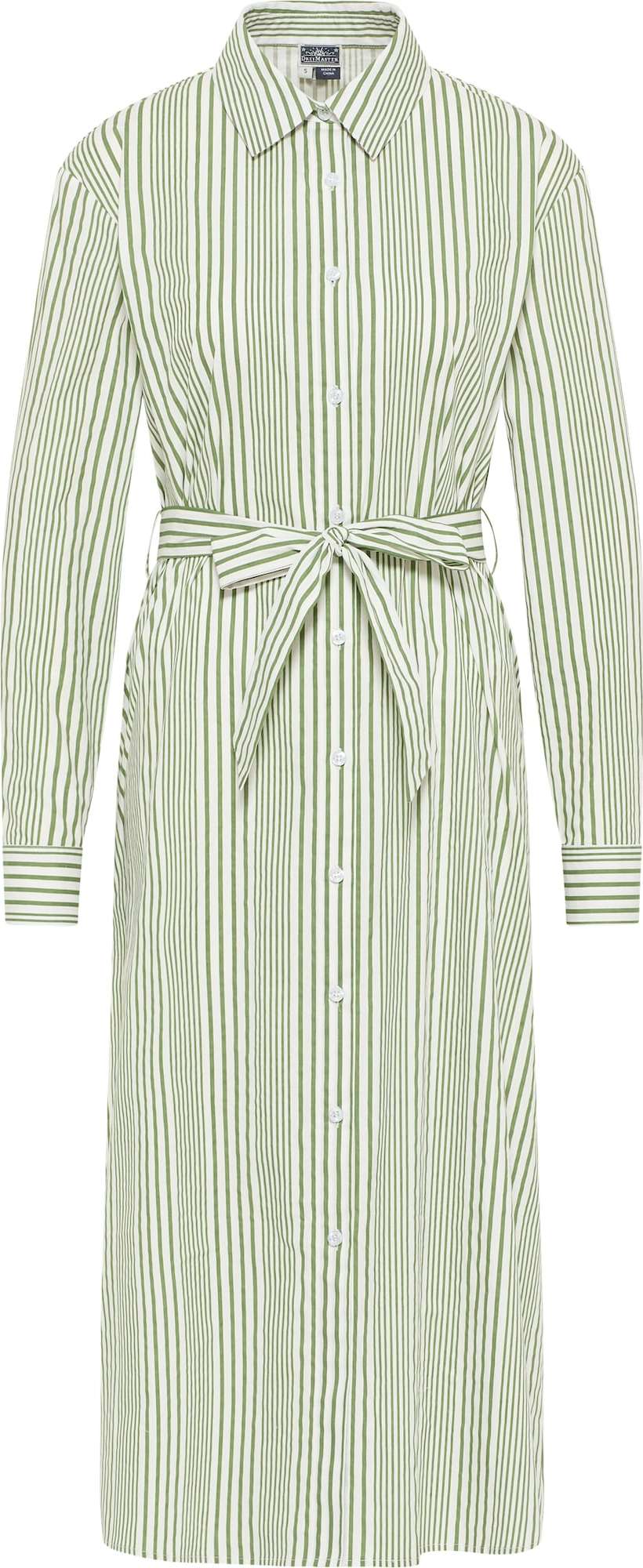 DreiMaster Maritim Košilové šaty světle zelená / barva bílé vlny