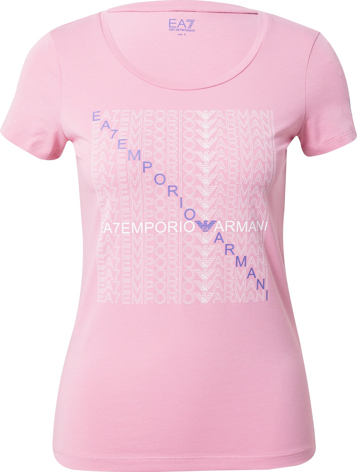 EA7 Emporio Armani Tričko královská modrá / pink / offwhite