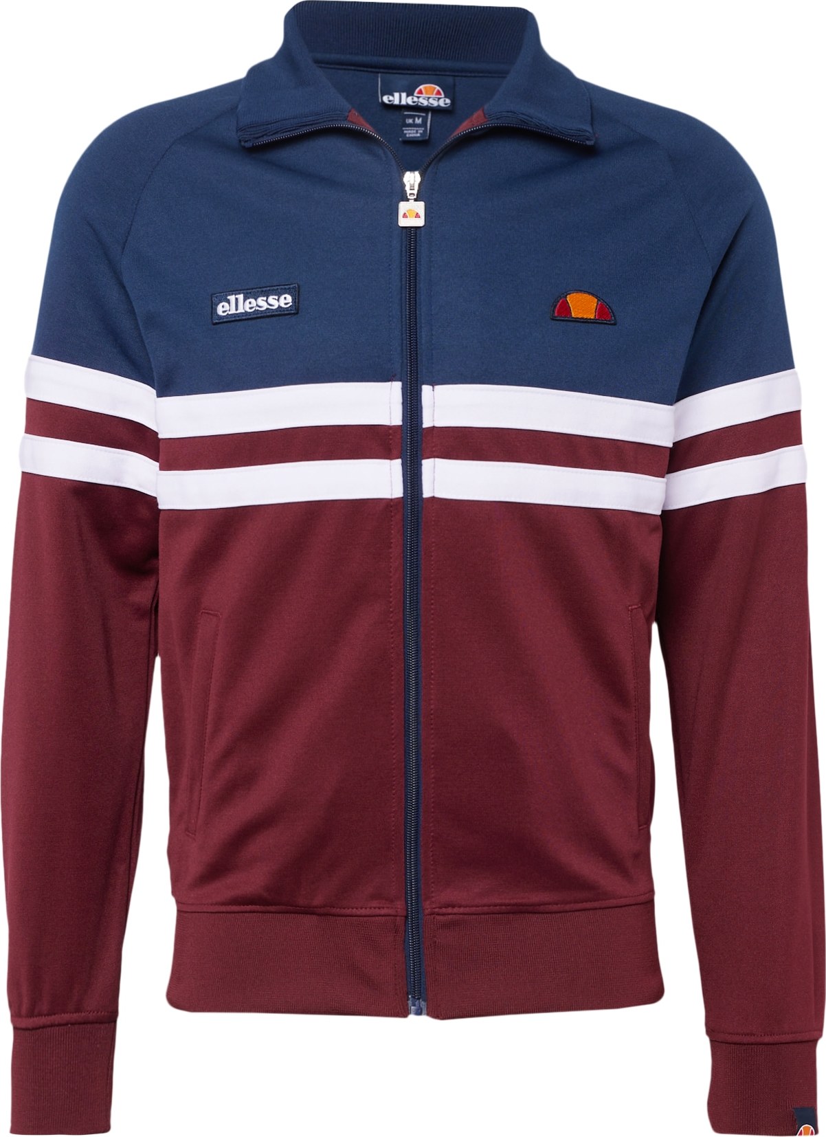 ELLESSE Mikina 'Rimini' námořnická modř / oranžová / burgundská červeň / bílá