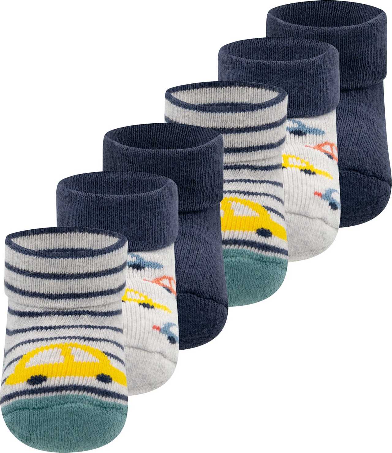 EWERS Ponožky tmavě modrá / žlutá / šedý melír / zelená