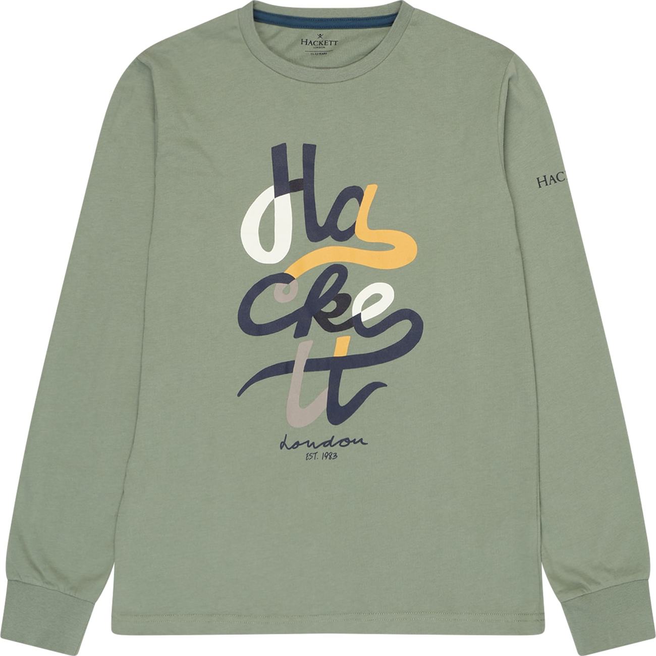 Hackett London Tričko tmavě modrá / kari / kouřově šedá / bílá