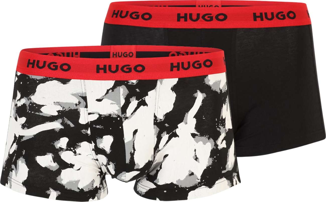 HUGO Boxerky šedá / červená / černá / bílá
