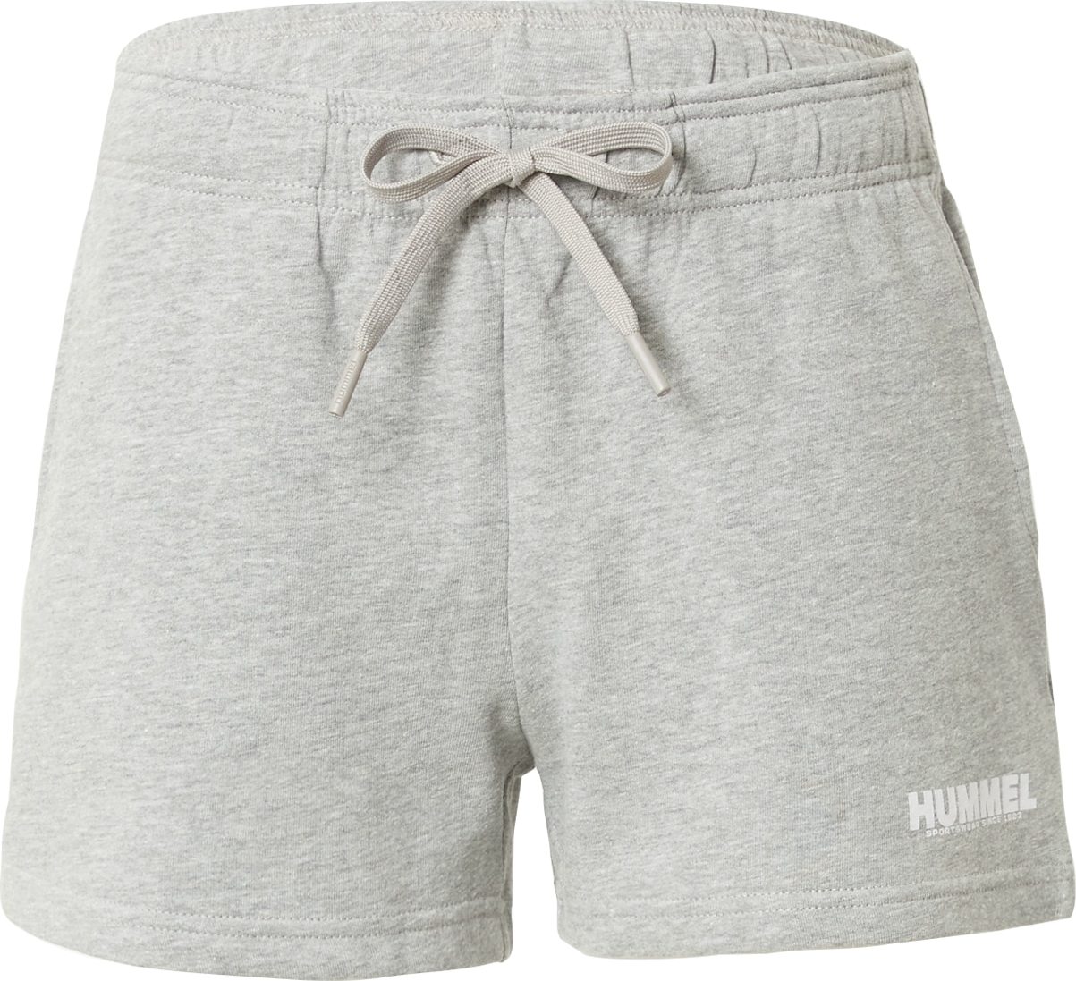 Hummel Sportovní kalhoty šedý melír / bílá
