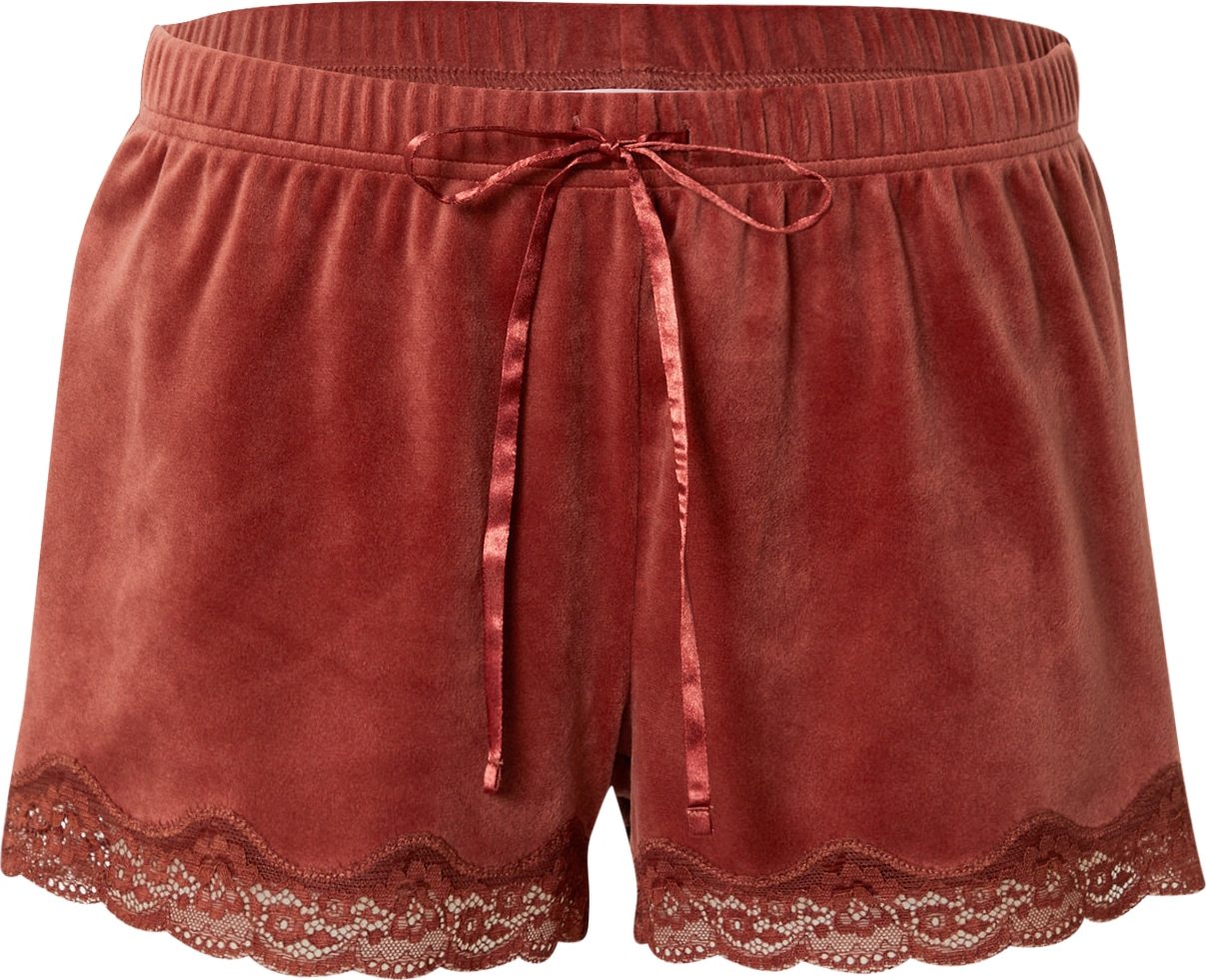 Hunkemöller Pyžamové kalhoty rezavě hnědá