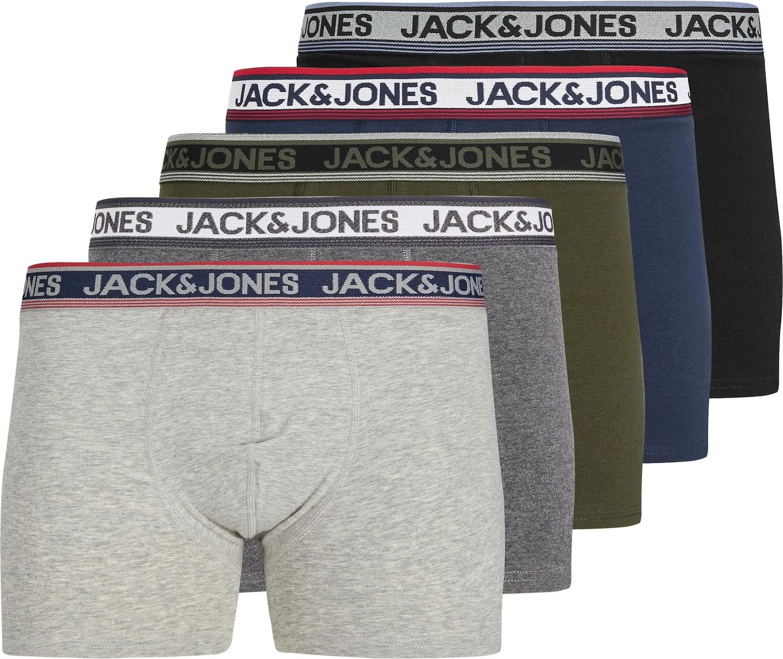 JACK & JONES Boxerky 'Vance' tmavě modrá / šedá / grafitová / olivová